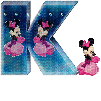 image encre animé effet lettre K Minnie Disney  edited by me - Zdarma animovaný GIF