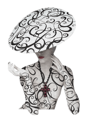 Woman Black White Red  - Bogusia - PNG gratuit