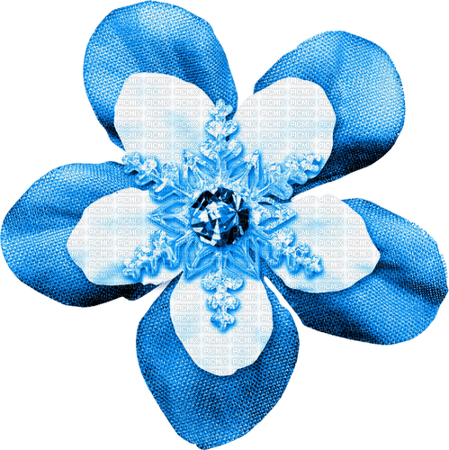 Snowflake.Flower.White.Blue - безплатен png