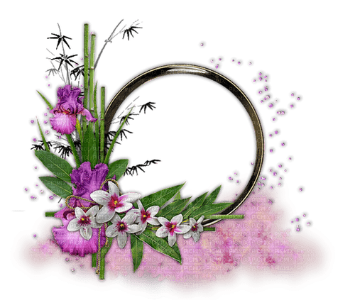 frame-rund--round-flowers - PNG gratuit