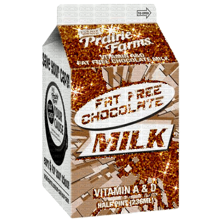 Chocolate Milk Carton Glitter - GIF animé gratuit