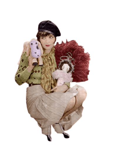 girl with dolls - nemokama png
