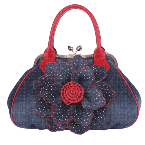 Bag Jeans Blue Red - Bogusia - δωρεάν png