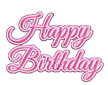 text happy birthday anniversaire geburtstag    letter Postcard   tube  gif anime animated animation pink  glitter - Free animated GIF