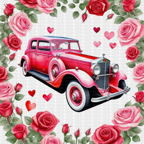 scrap background car valentine day springtimes - 免费PNG