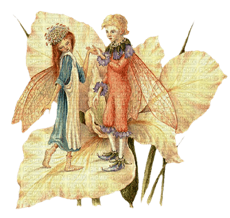 kikkapink fantasy fairy couple child vintage - nemokama png