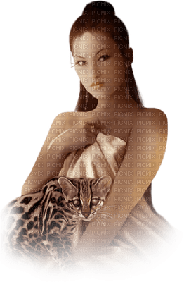 woman with cheetah bp - фрее пнг