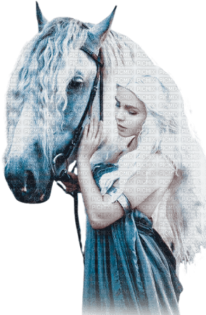 soave woman horse blue brown - PNG gratuit