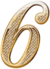 Kaz_Creations Numbers Gold Deco 6 - gratis png