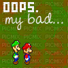 Luigi Mario oops - Gratis geanimeerde GIF