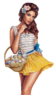Kaz_Creations Easter Deco Woman Femme Colours Colour-Girls - png gratuito