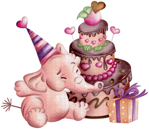 kikkapink deco scrap birthday cake - png gratis