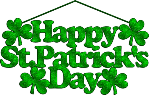 Sign.Text.Happy St.Patrick's Day.Green - darmowe png