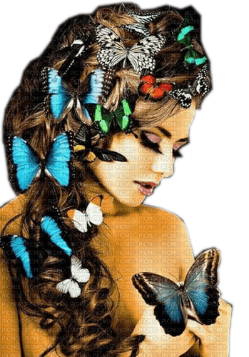 Rena Schmetterlinge Woman Frau Butterflys - 無料png