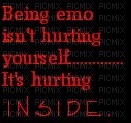 being emo isnt hurting yourself - 免费PNG