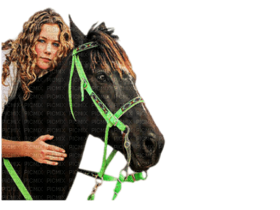 woman with horse bp - png ฟรี