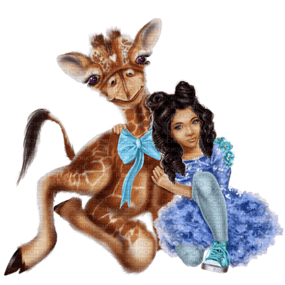 Kaz_Creations Colour Girls With Animal - 無料png