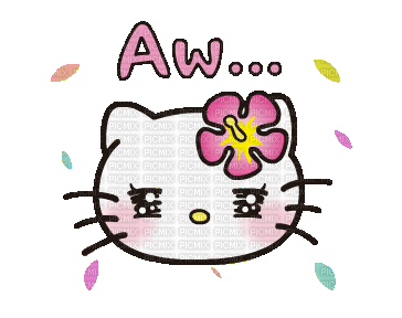 Hello kitty aw cute kawaii mignon gif - Бесплатни анимирани ГИФ