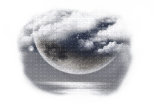 Transparent moon clouds night deco [Basilslament] - png ฟรี