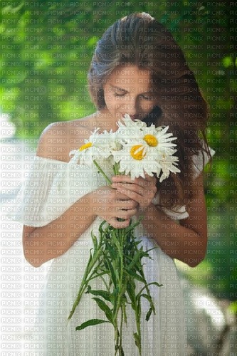girl with daisy - безплатен png