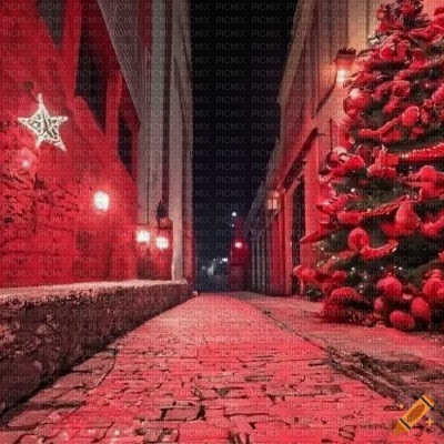 Red Christmas Alley - zdarma png