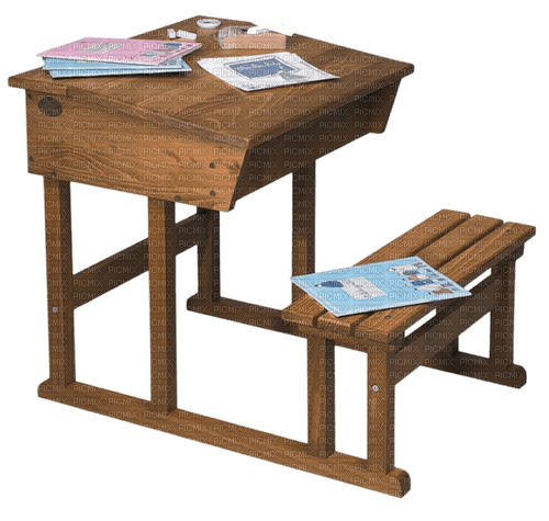 School. School desk. Clock. Leila - PNG gratuit