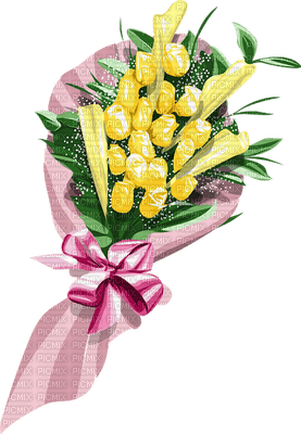 bouquet jaune.Cheyenne63 - ücretsiz png