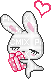 cute bunny with present heart pink and white - GIF animate gratis