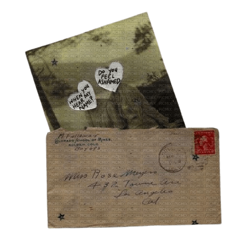 sad vintage love letter - darmowe png