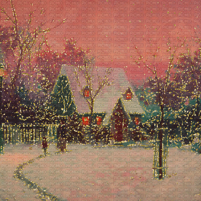 Winter Cottage - Gratis animerad GIF