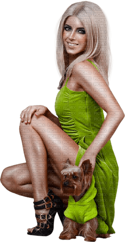 summer woman in green by nataliplus - gratis png