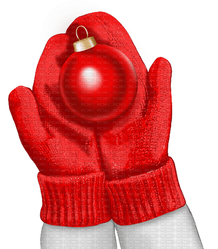 gant boule rouge hiver - darmowe png