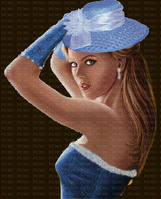 femme chapeau - Free animated GIF