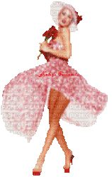 Frau, rosa, tanzen - GIF animado grátis