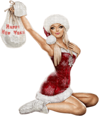 Christmas girl_Noël jeune_tube_fille_ Happy new year - png ฟรี