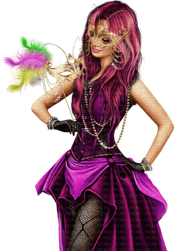 femme violette - png gratuito