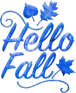soave text autumn hello fall deco blue - nemokama png