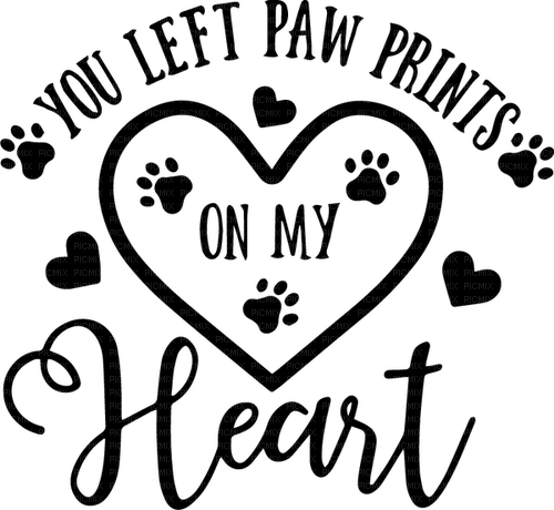 you left pawprints on my heart - PNG gratuit