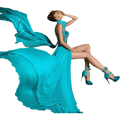 woman spring summer fashion blue dress - ingyenes png