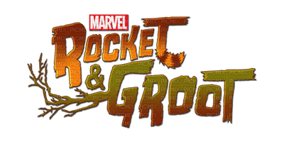 Kaz_Creations Rocket & Groot Logo Text - nemokama png
