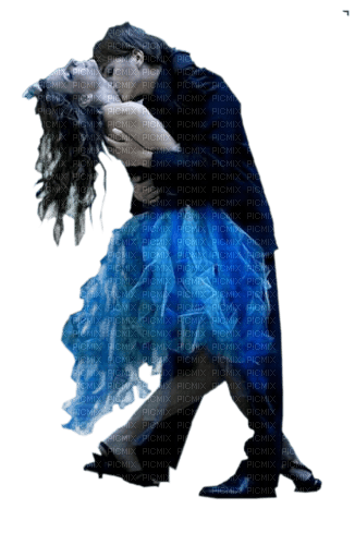 man woman couple love dance blue kikkapink - Free PNG