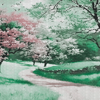soave background animated spring   pink green - GIF animé gratuit