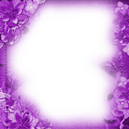 Frame.Flowers.Purple - By KittyKatLuv65 - бесплатно png