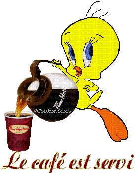 le café est servi - Бесплатный анимированный гифка