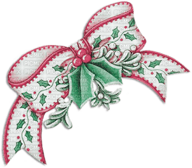 soave deco christmas vintage holly bow pink - ücretsiz png