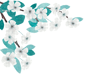 soave deco branch animated flowers  spring corner - Бесплатный анимированный гифка