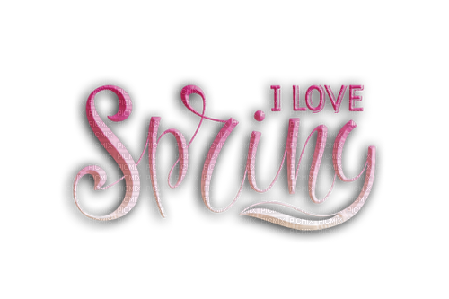 kikkapink i love spring text pink - png ฟรี