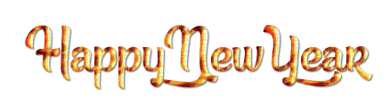 soave text happy new year orange gold - PNG gratuit