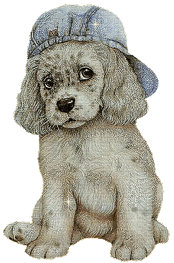 Kaz_Creations Cute Dog With Hat - GIF animate gratis