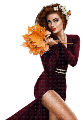 femme automne - PNG gratuit